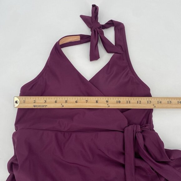 J.Crew Size 6 Halter Wrap Swim Dress in Iris Purple Plum BC122 - Picture 8 of 14